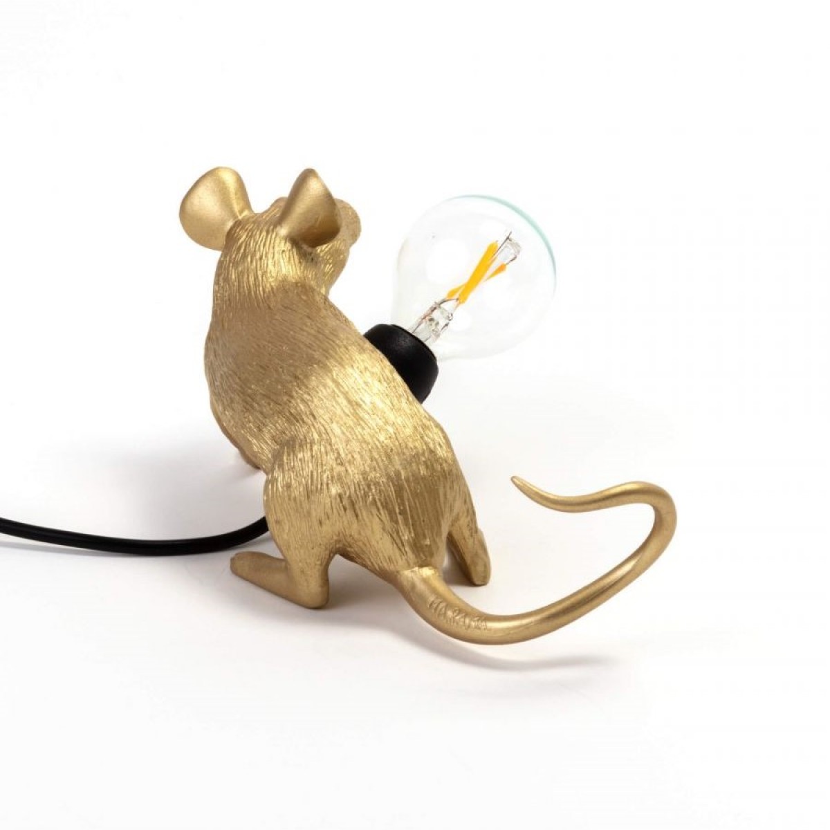 Настольная лампа Seletti Mouse Lamp Lyie Down Gold USB