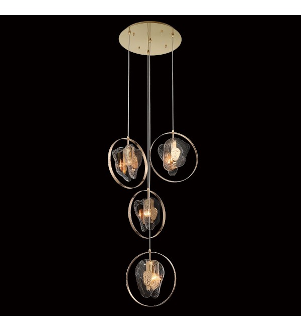 Подвесной светильник Delight Collection Cowley P60669-4 gold/clear