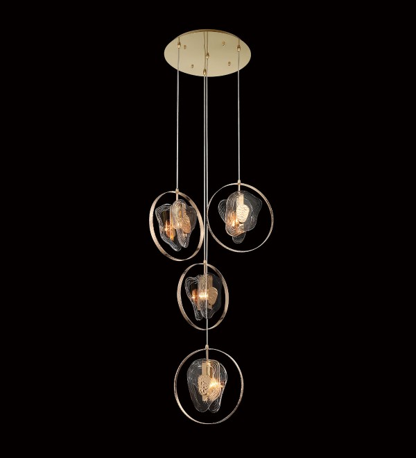 Подвесной светильник Delight Collection Cowley P60669-4 gold/clear
