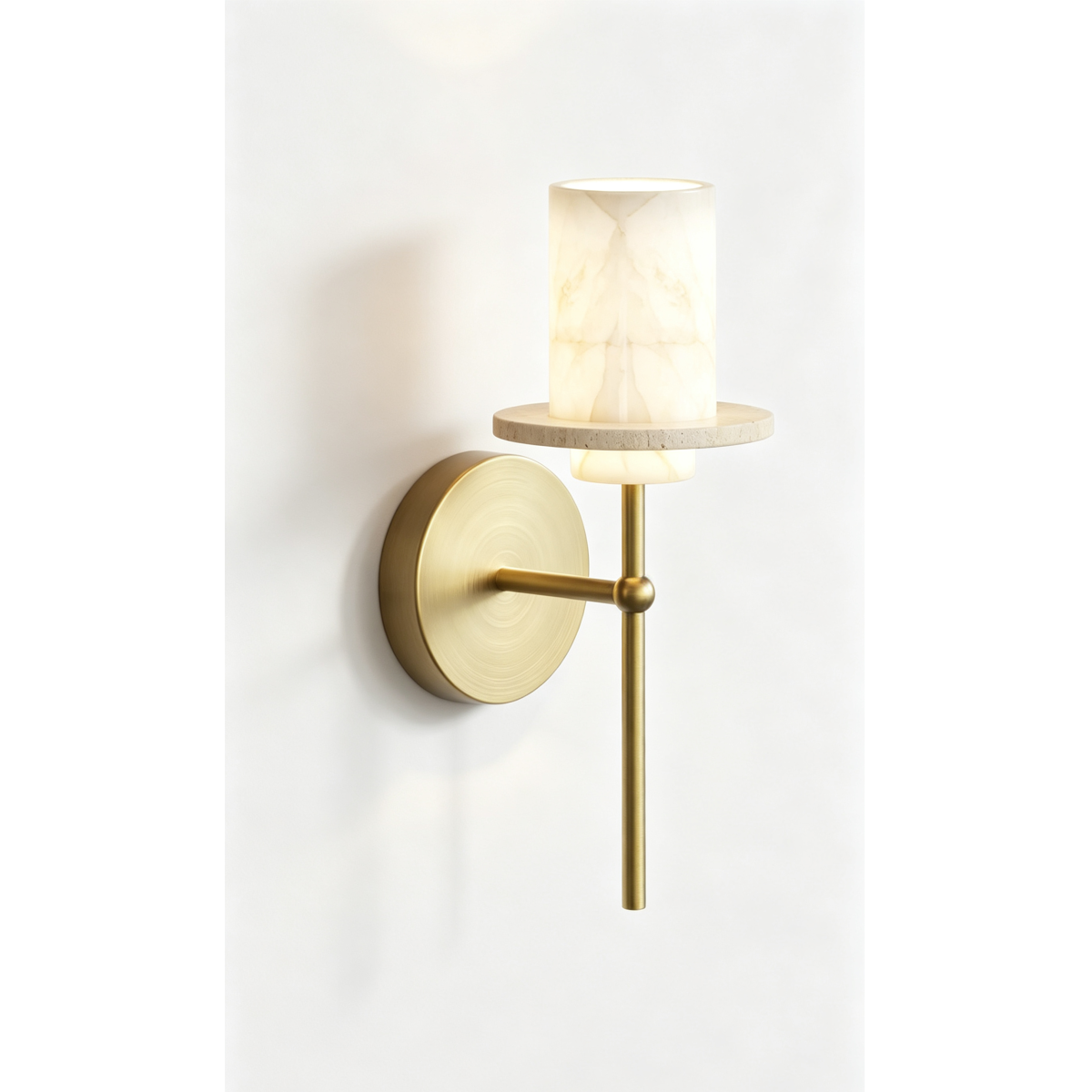 Настенный светильник Delight Collection 26533W Brass / White Alabaster / Travertine