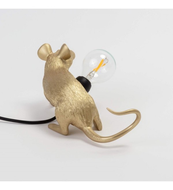 Настольная лампа Seletti Mouse Lamp Sitting GOLD USB