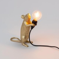 Настольная лампа Seletti Mouse Lamp Standing GOLD USB