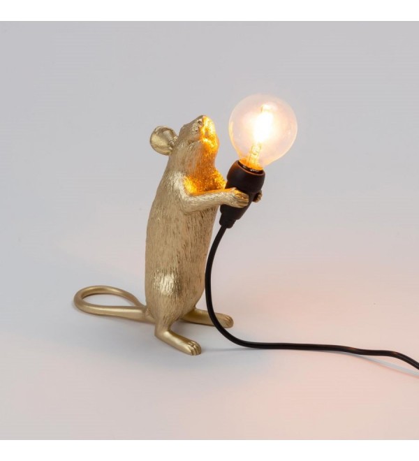 Настольная лампа Seletti Mouse Lamp Standing GOLD USB