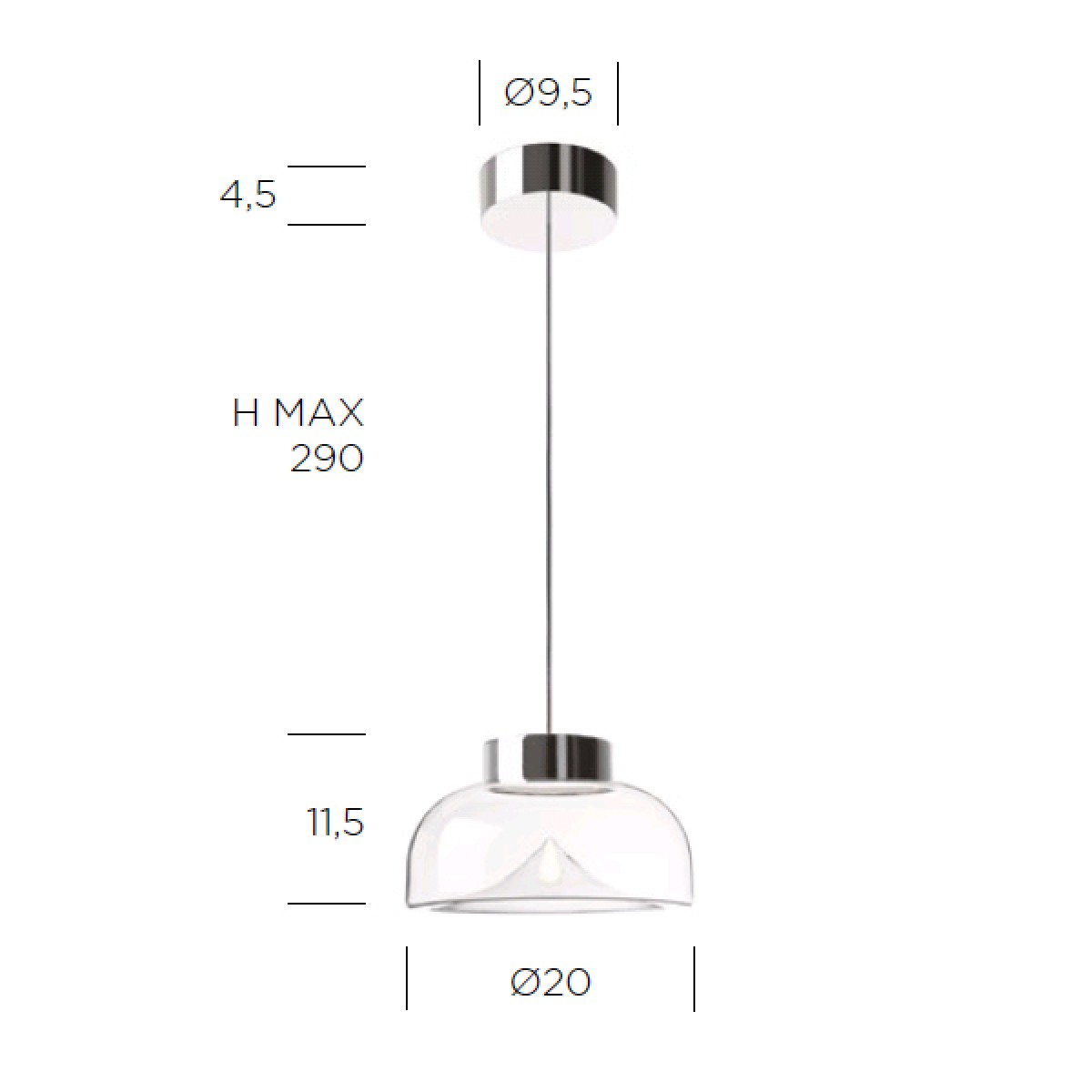 Подвесной светильник Leucos Aella Mini 20 S Antique Glass