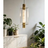 Подвесной светильник Delight Collection 26509P/1 Brass / Travertine