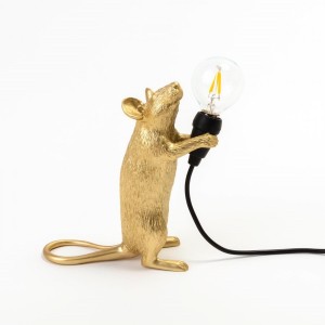 Настольная лампа Seletti Mouse Lamp Standing GOLD USB
