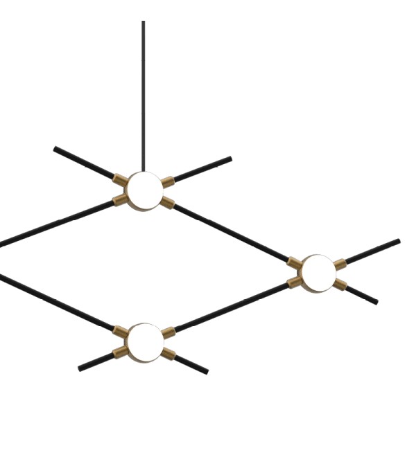 Люстра Delight Collection Molecular 4 black/gold