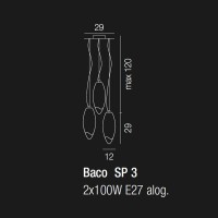 Подвесной светильник Vistosi SP BACO 3 BC RU