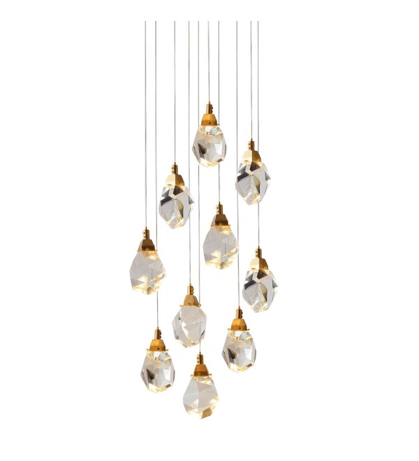 Подвесной светильник Delight Collection Crystal rock II 9701P/10R brass