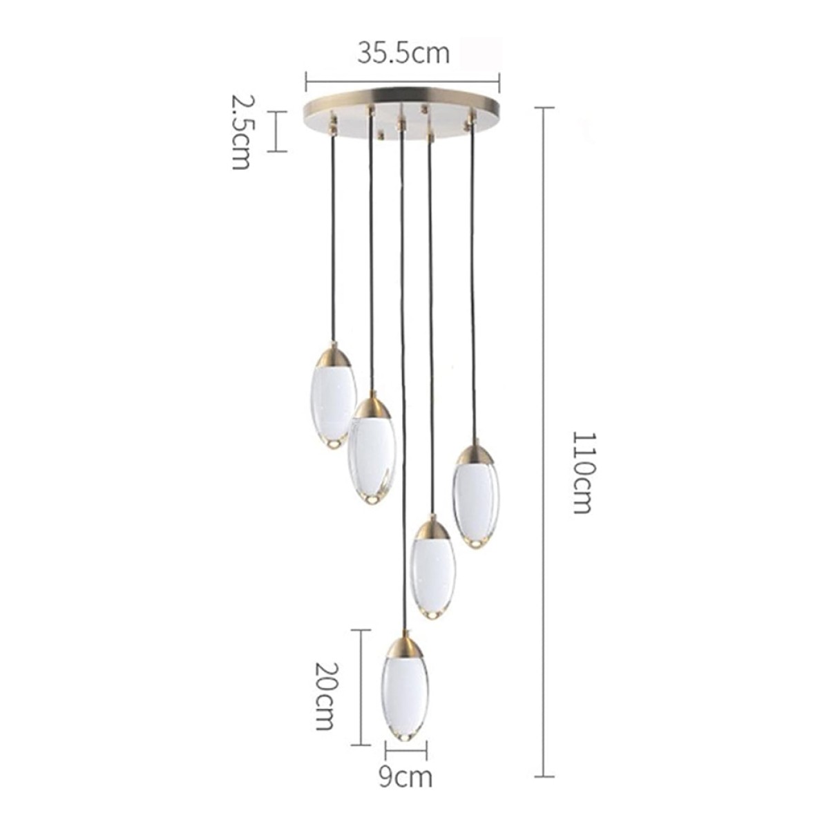 Подвесной светильник Delight Collection Celestial MT8848-5H brass