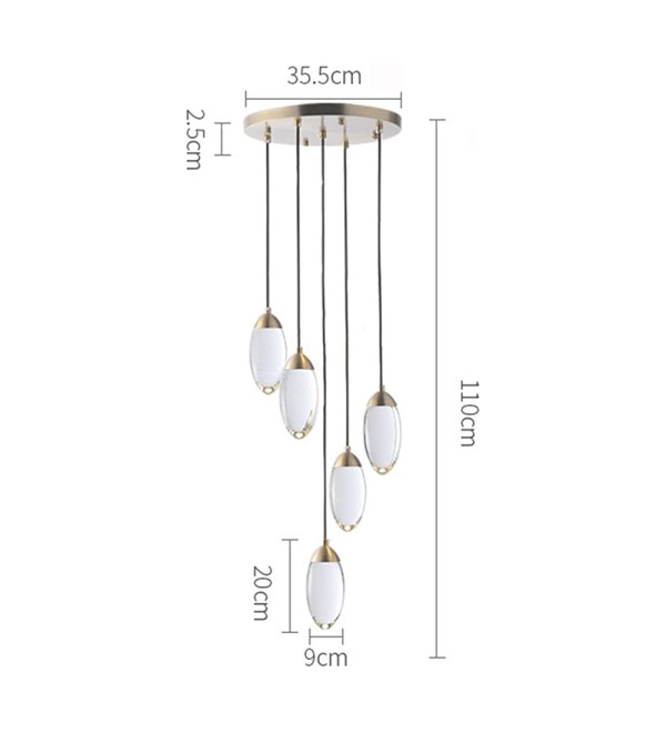 Подвесной светильник Delight Collection Celestial MT8848-5H brass