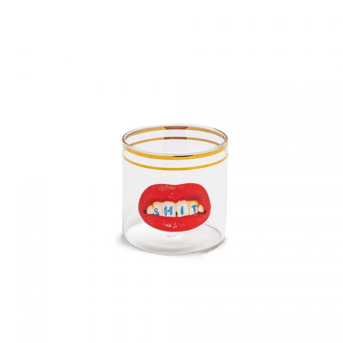 Стакан Seletti Toiletpaper Glass Shit (прозрачный, золотой, арт. 15980)