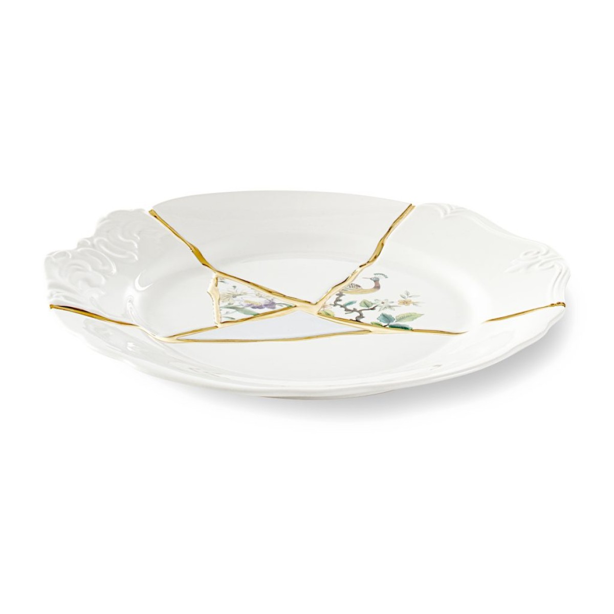 Тарелка Seletti Kintsugi (белый, золотой)