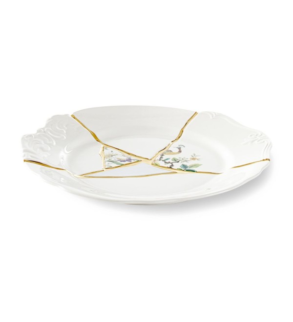 Тарелка Seletti Kintsugi (белый, золотой)