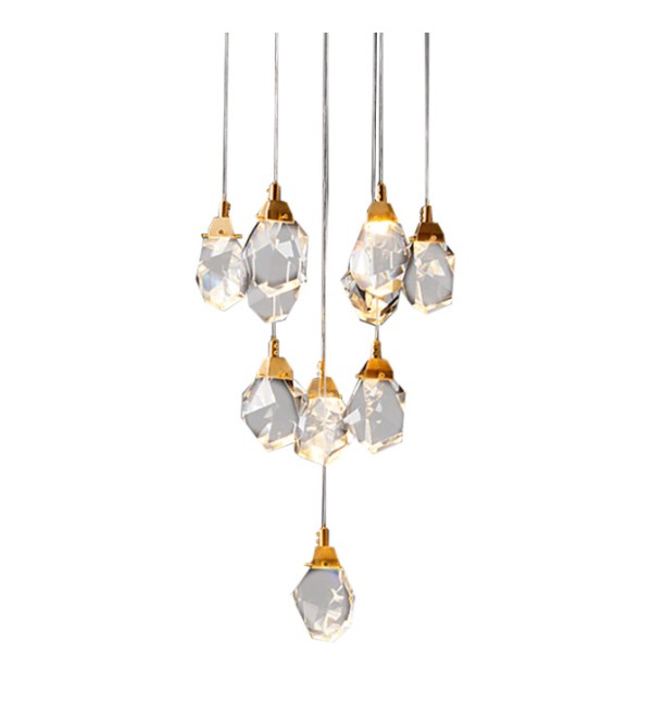 Подвесной светильник Delight Collection Crystal rock 11 gold