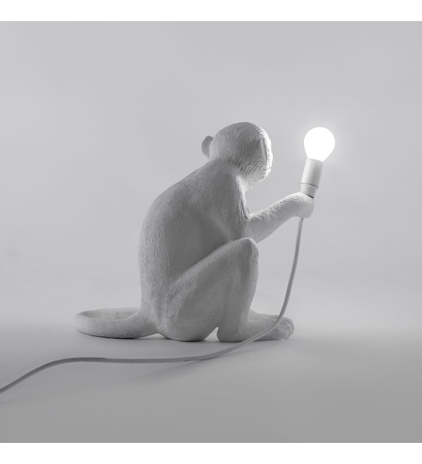 Настольная лампа Seletti Monkey Lamp Sitting (белый)