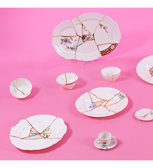 Кружка Seletti Kintsugi (белый, золотой, арт. 09652)