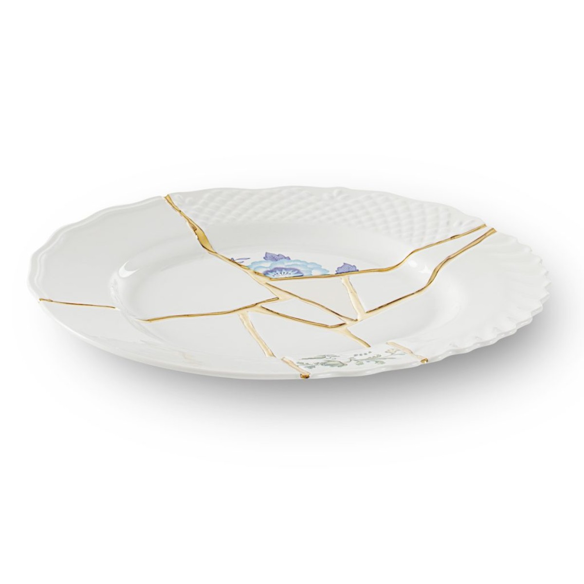 Тарелка Seletti Kintsugi (белый, золотой, арт. 09613)