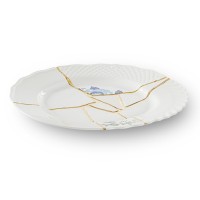 Тарелка Seletti Kintsugi (белый, золотой, арт. 09613)