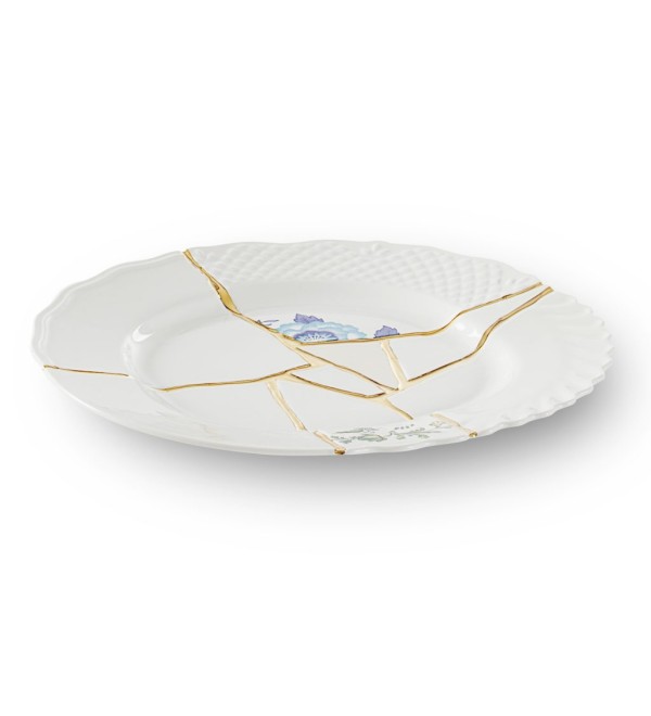 Тарелка Seletti Kintsugi (белый, золотой, арт. 09613)