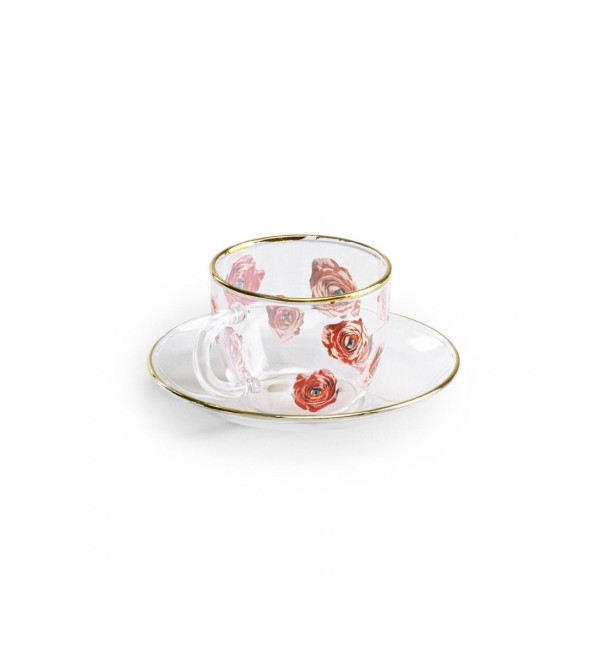 Кофейная пара Seletti Toiletpaper Glass Roses