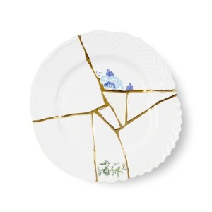Тарелка Seletti Kintsugi (белый, золотой, арт. 09613)