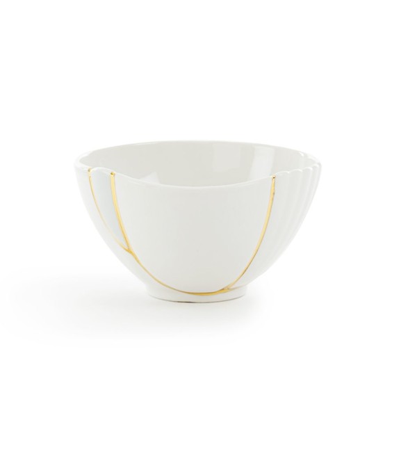 Пиала Seletti Kintsugi (белый, золотой, арт. 09633)