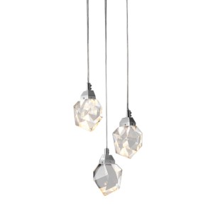 Подвесной светильник Delight Collection Crystal rock 3 chrome