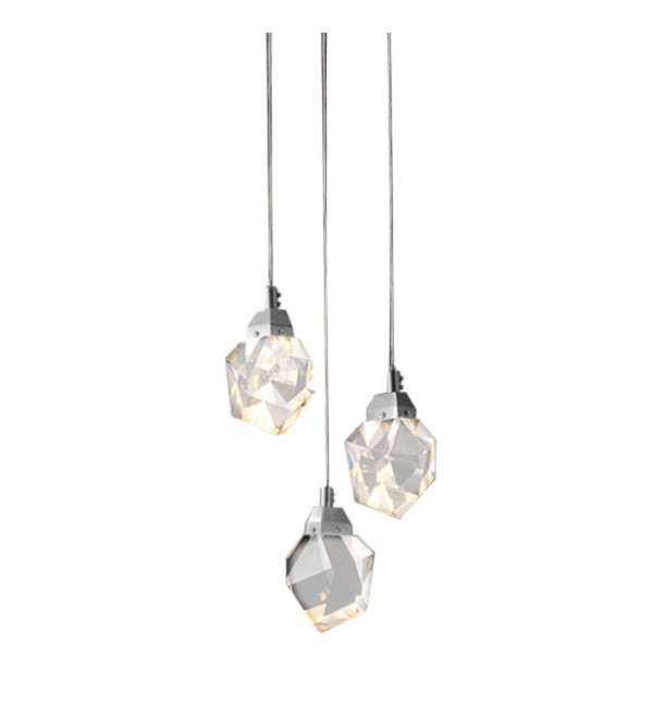 Подвесной светильник Delight Collection Crystal rock 3 chrome