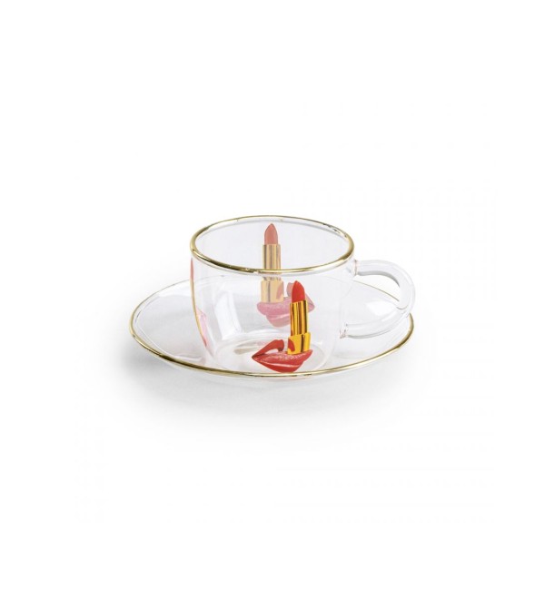 Кофейная пара Seletti Toiletpaper Glass Tongue