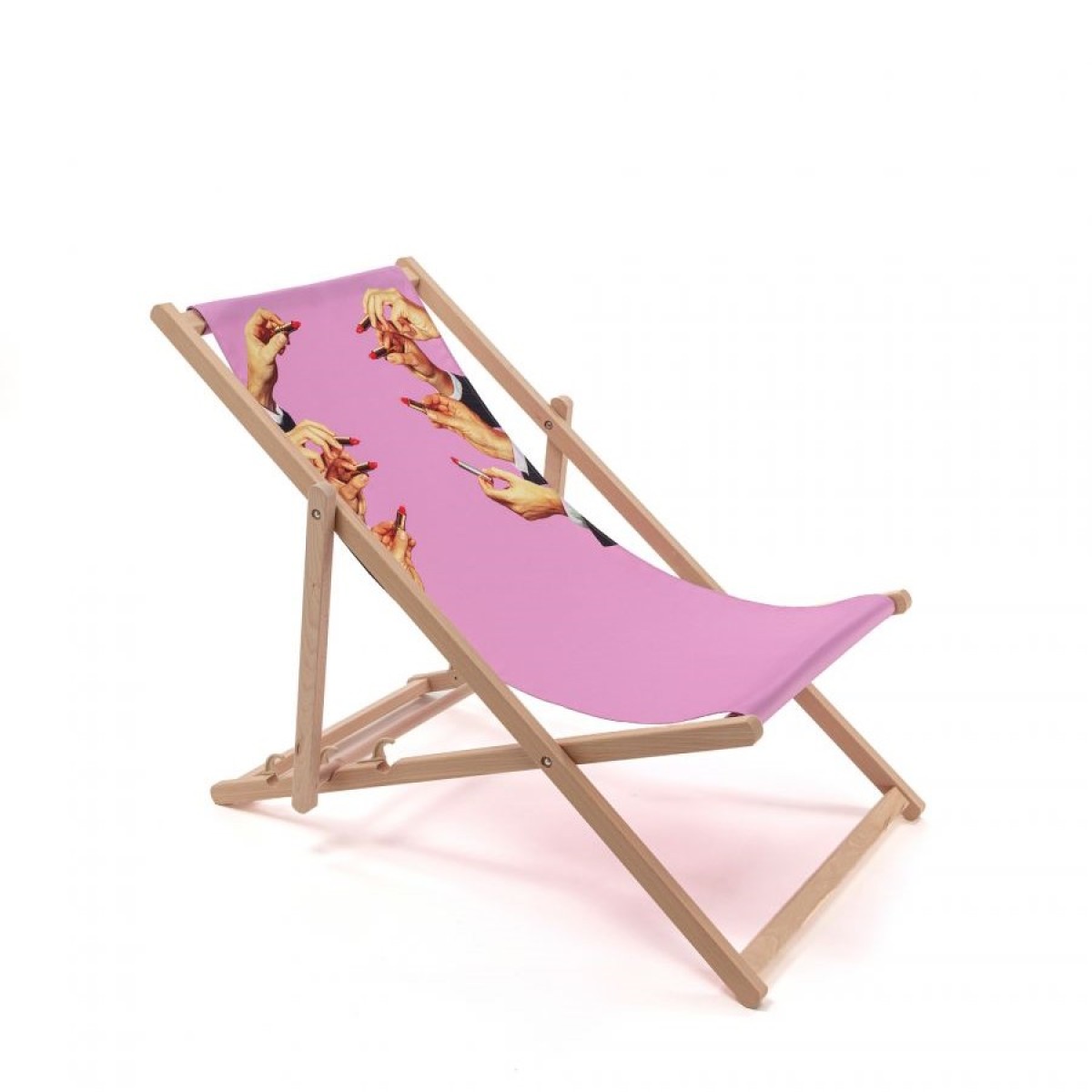 Шезлонг Seletti Toiletpaper Deckchair Lipstick Pink