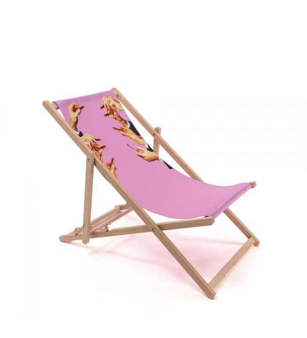 Шезлонг Seletti Toiletpaper Deckchair Lipstick Pink