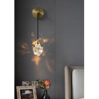 Настенный светильник Delight Collection Crystal rock II 9701W brass/clear