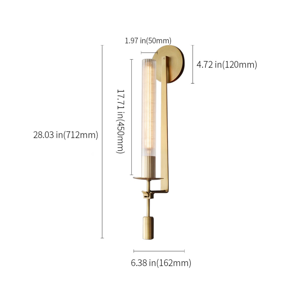 Настенный светильник Delight Collection MT8615-1W antique brass