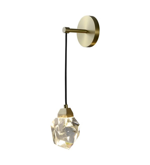 Настенный светильник Delight Collection Crystal rock II 9701W brass/clear