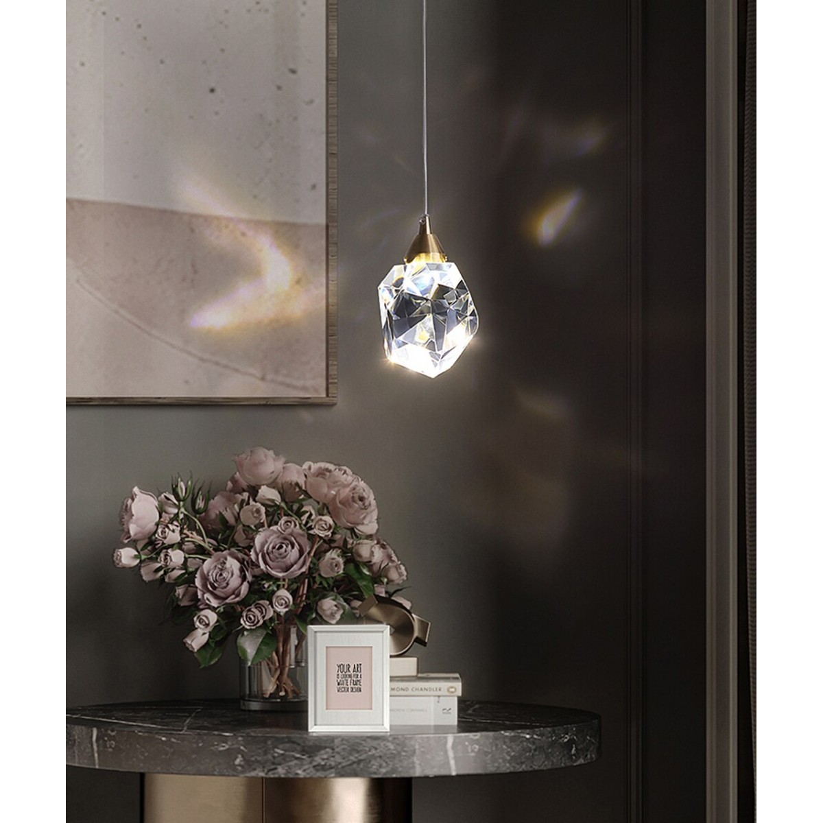 Подвесной светильник Delight Collection Crystal rock II 9701P/1 brass