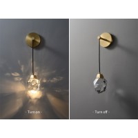Настенный светильник Delight Collection Crystal rock II 9701W brass/clear