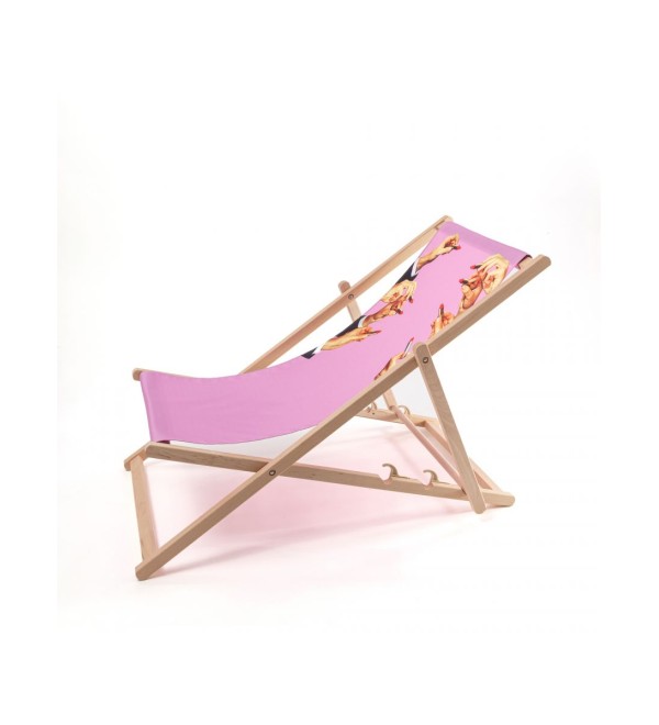 Шезлонг Seletti Toiletpaper Deckchair Lipstick Pink
