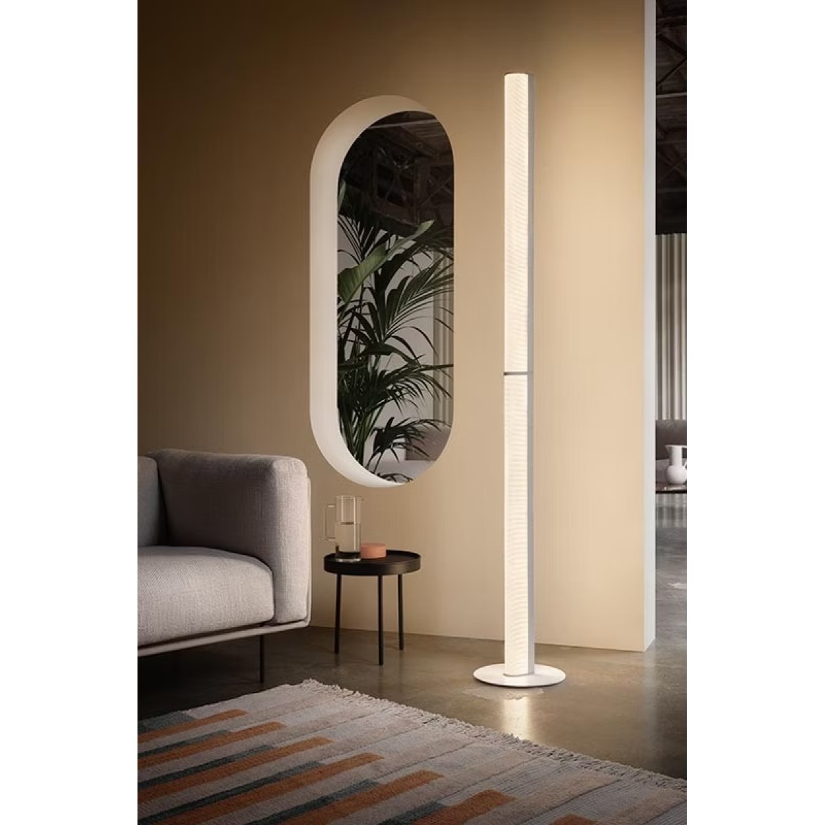 Торшер Slamp Modula Twisted light grey/plisse