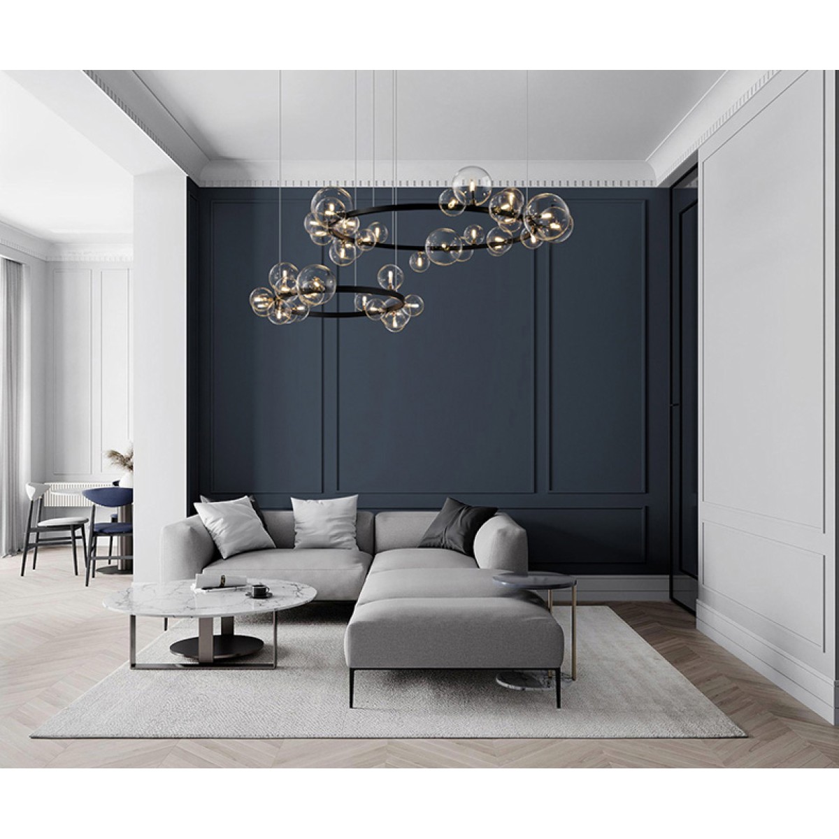 Люстра Delight Collection Art Deco Bubble 8828P/L black/clear