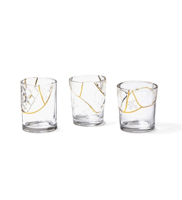 Стакан Seletti Kintsugi (белый, золотой, арт. 09657)