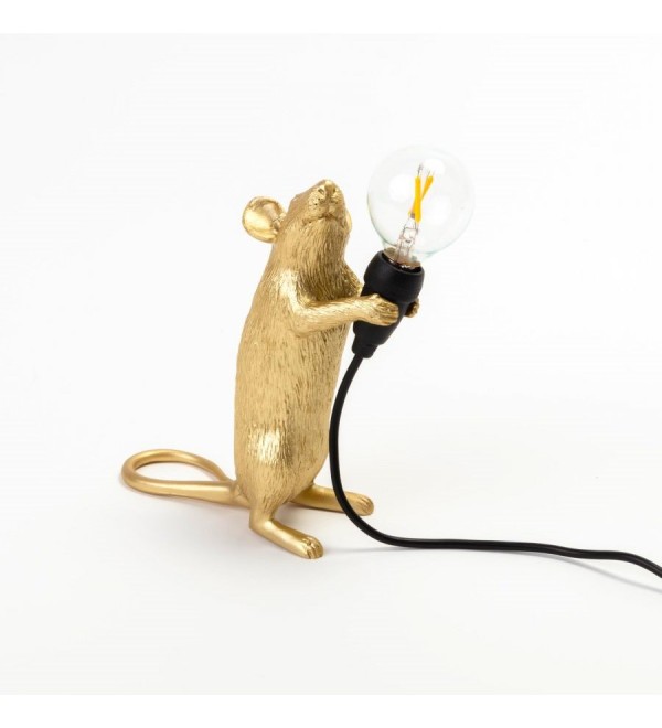 Настольная лампа Seletti Mouse Lamp Standing GOLD USB