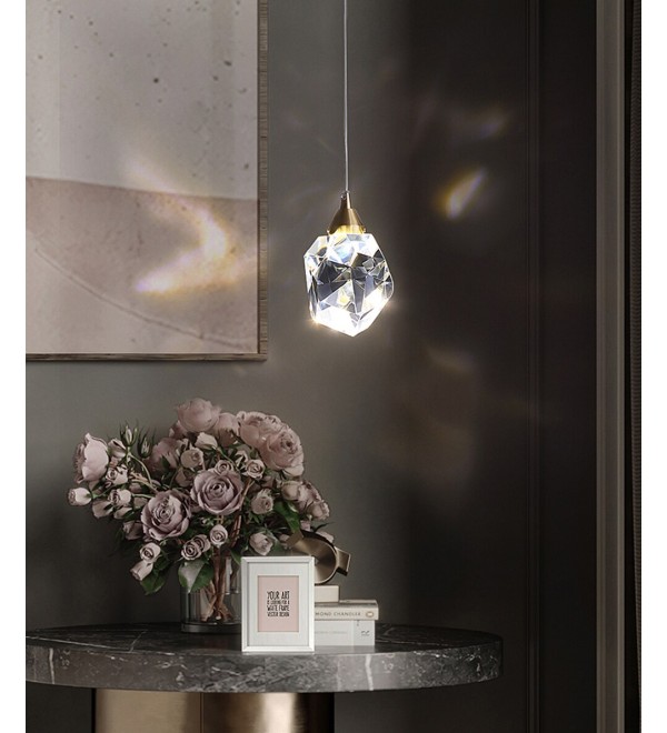Подвесной светильник Delight Collection Crystal rock 1 gold