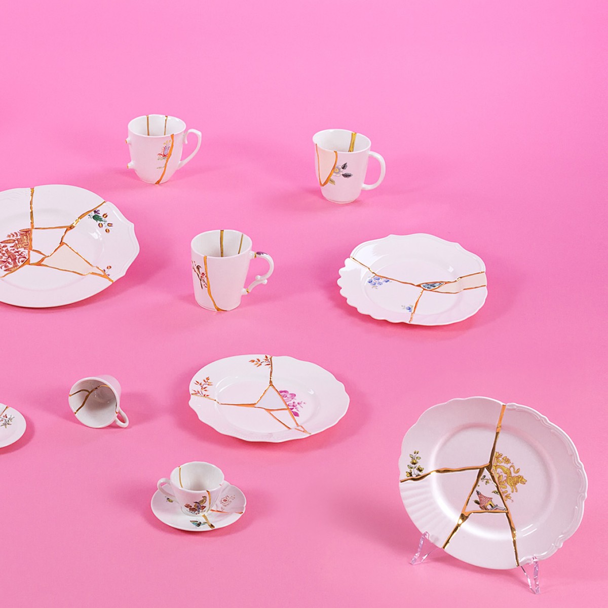 Стакан Seletti Kintsugi (белый, золотой, арт. 09657)
