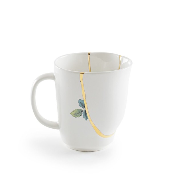 Кружка Seletti Kintsugi (белый, золотой)