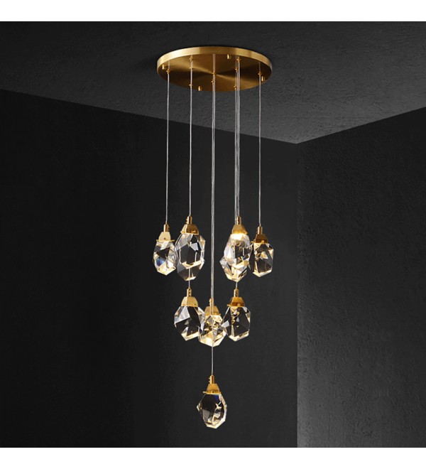 Подвесной светильник Delight Collection Crystal rock 11 gold