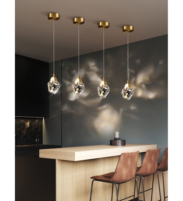Подвесной светильник Delight Collection Crystal rock 1 gold