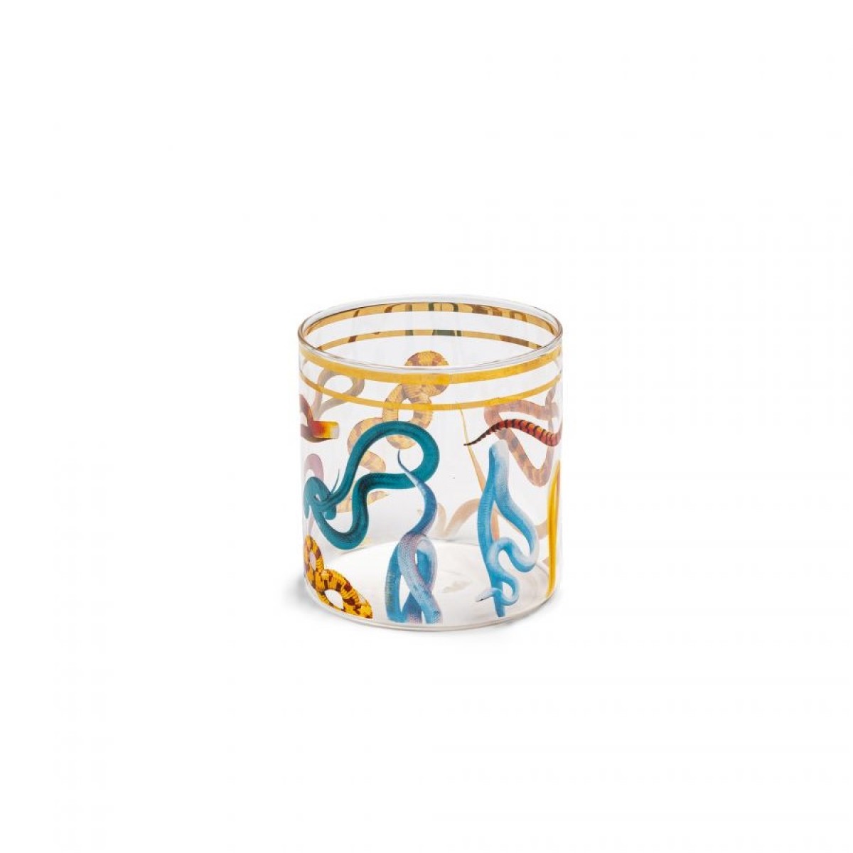 Стакан Seletti Toiletpaper Glass Snakes (прозрачный, золотой, арт. 15983)