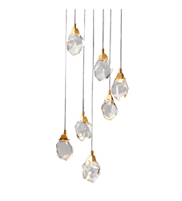 Подвесной светильник Delight Collection Crystal rock 7 gold
