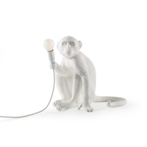 Настольная лампа Seletti Monkey Lamp Sitting (белый)